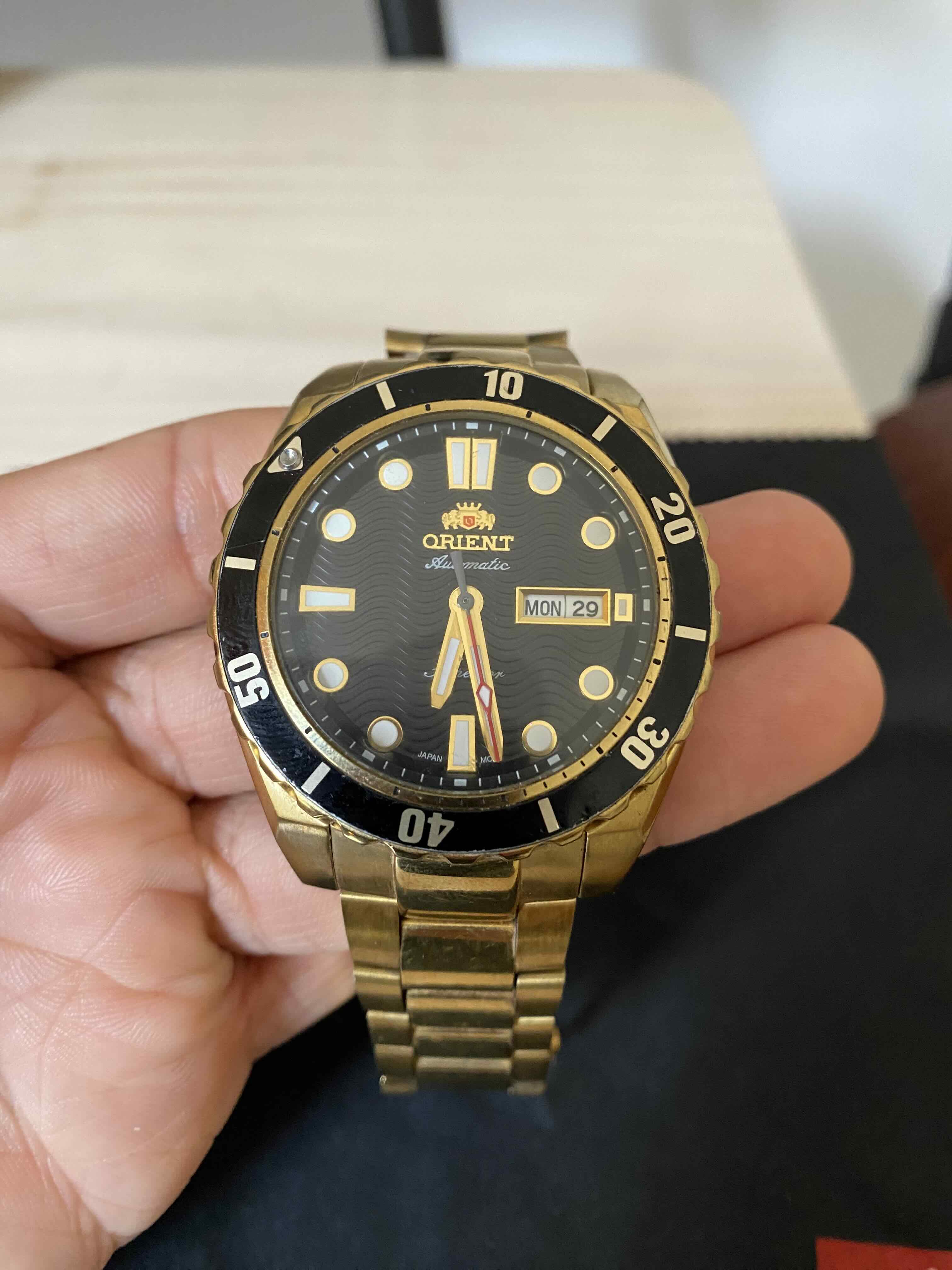 RELÓGIO ORIENT AUTOMÁTICO SUPERIOR F49GG003 DOURADO